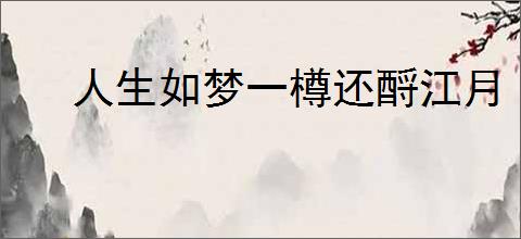 人生如梦一樽还酹江月