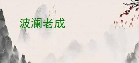 波澜老成
